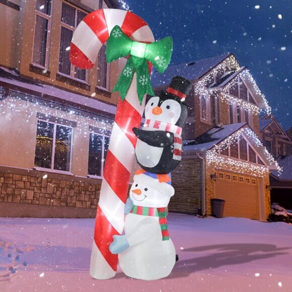 ⚡8.6 Ft Christmas Inflatables Candy Cane Snowman Penguin Outdoor Decorations - Picture 8 of 8